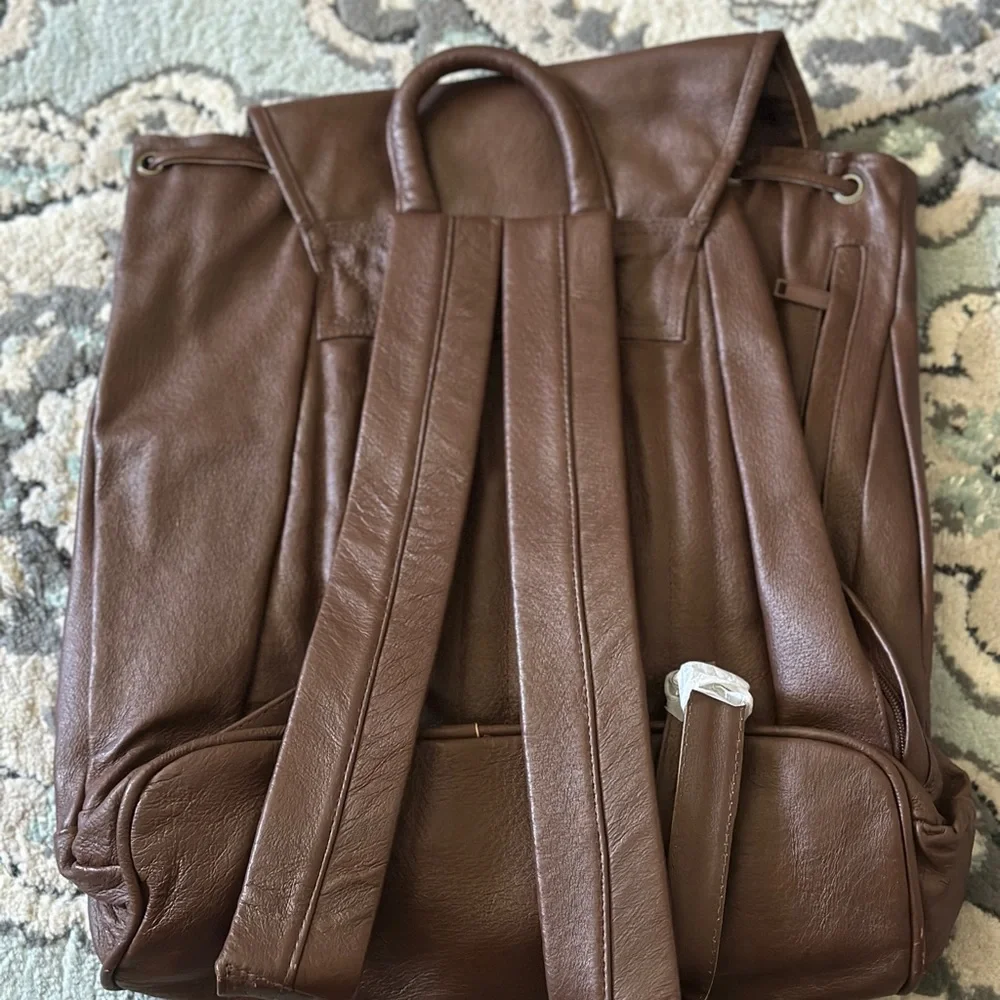 Brown Leather Men's Backpack